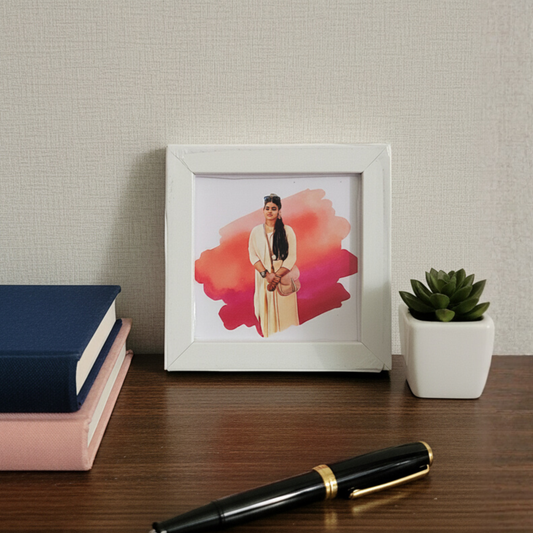 🌸 Minimal Custom Portrait Frame – Modern Desk Decor